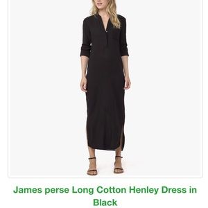 EUC James Perse long cotton Henley dress
